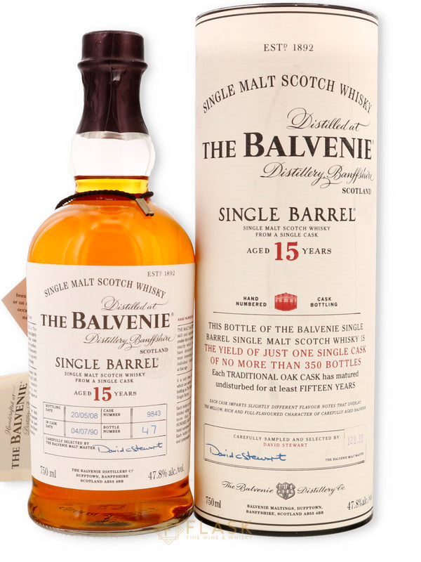 Balvenie 1990 15 Year Old Single Barrel #9843 47.8% - Flask Fine Wine & Whisky