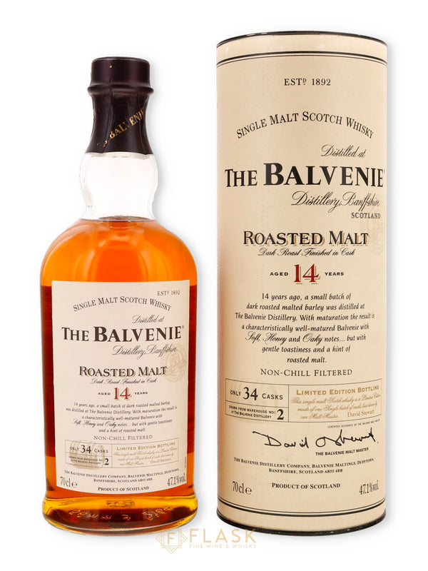 Balvenie Roasted Malt 14 Year Old Single Malt 700ml - Flask Fine Wine & Whisky
