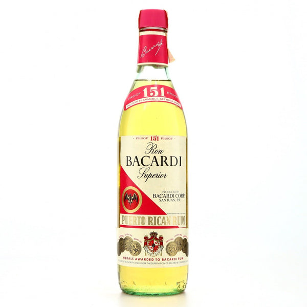 Ron Bacardi Vintage Rum 151 Proof 1980s - Flask Fine Wine & Whisky