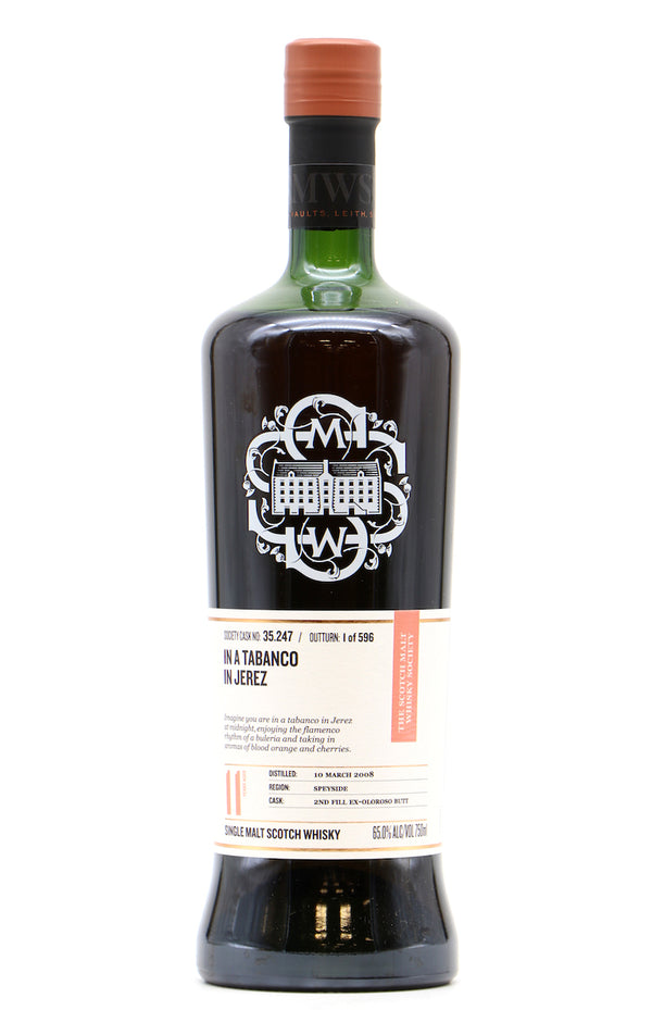 Glen Moray 2008 11 Year Old SMWS 35.247 Tabanco in Jerez 65% - Flask Fine Wine & Whisky