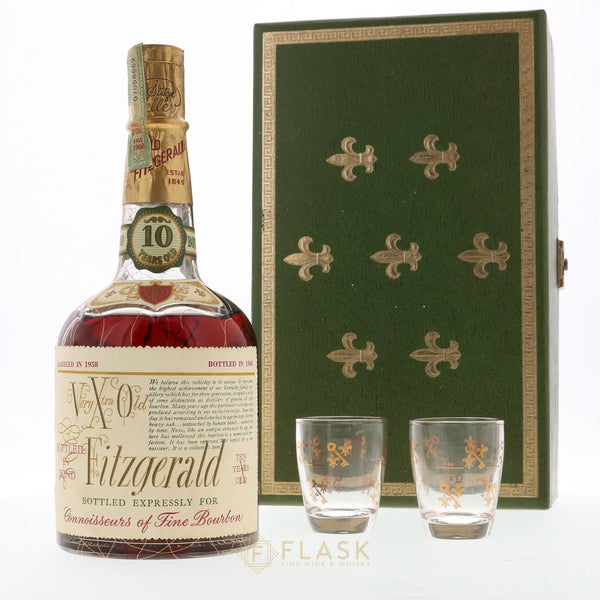 Very Xtra Old Fitzgerald 1957 10 Year Old Bourbon Gift Set with Glasses 100 proof / Stitzel Weller - Flask Fine Wine & Whisky