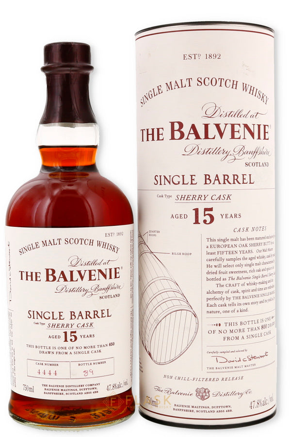 Balvenie 15 Year Old Sherry Cask Single Barrel #4444 - Flask Fine Wine & Whisky