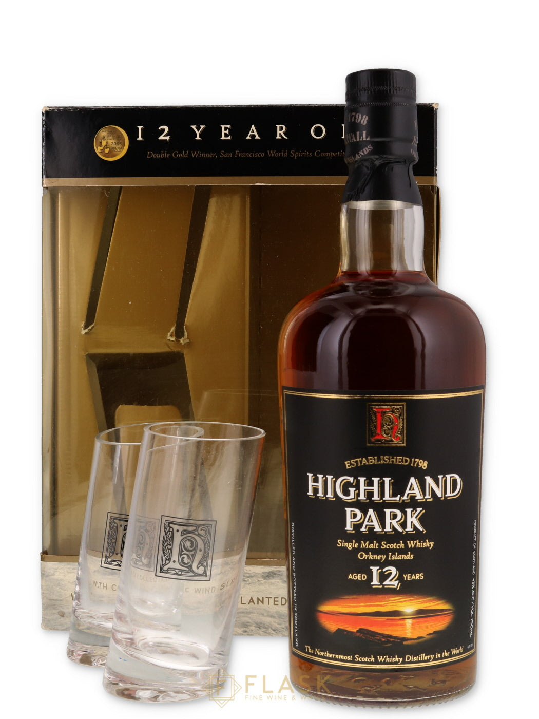 Buy Highland Park 12 Year Old Early 2000s Gift Set With 2 Slanted