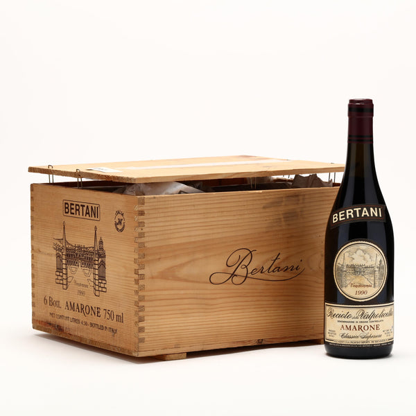 Bertani Recioto Amarone della Valpolicella Classico Superiore 1990 6 Bottle Original Wood Case - Flask Fine Wine & Whisky