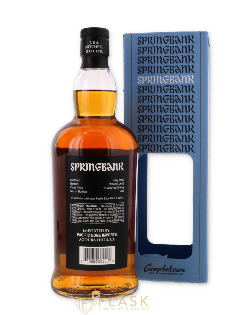 Springbank 1997 Single Re-Charred Sherry Cask 19 Year Old 750ml / Pacific Edge - Flask Fine Wine & Whisky