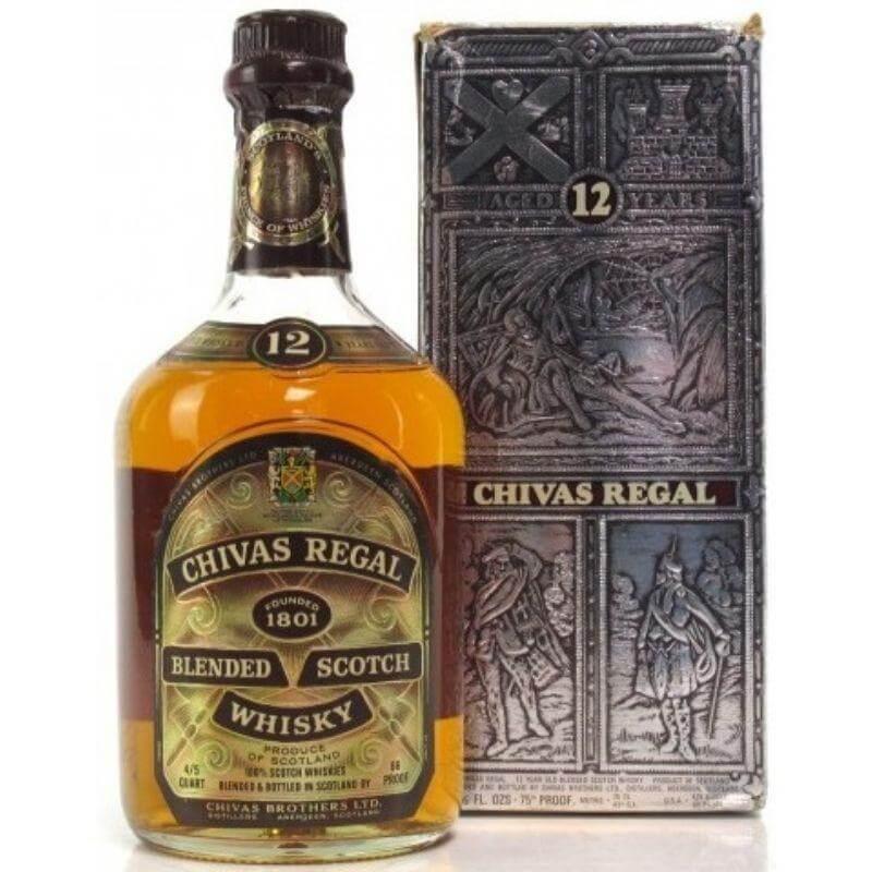 Chivas Regal 12 Year Blended Scotch Whisky 86 proof 4/5 qt (1960s)