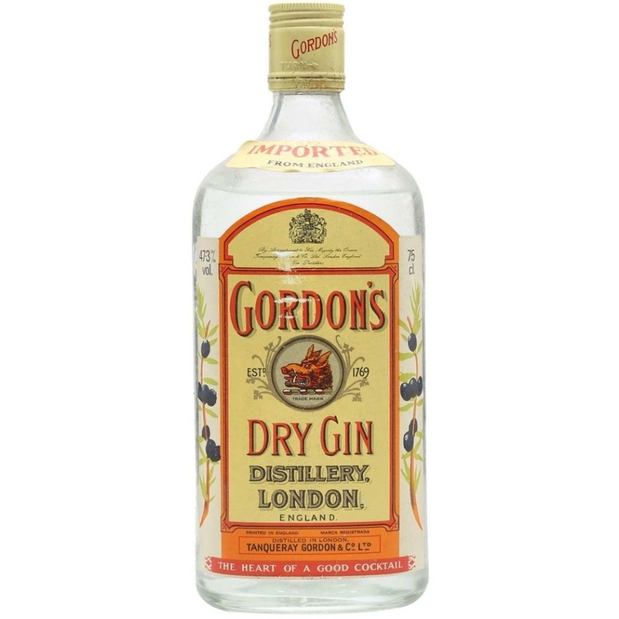 Gordons London Dry Gin Early 1980s 1.75 Liter