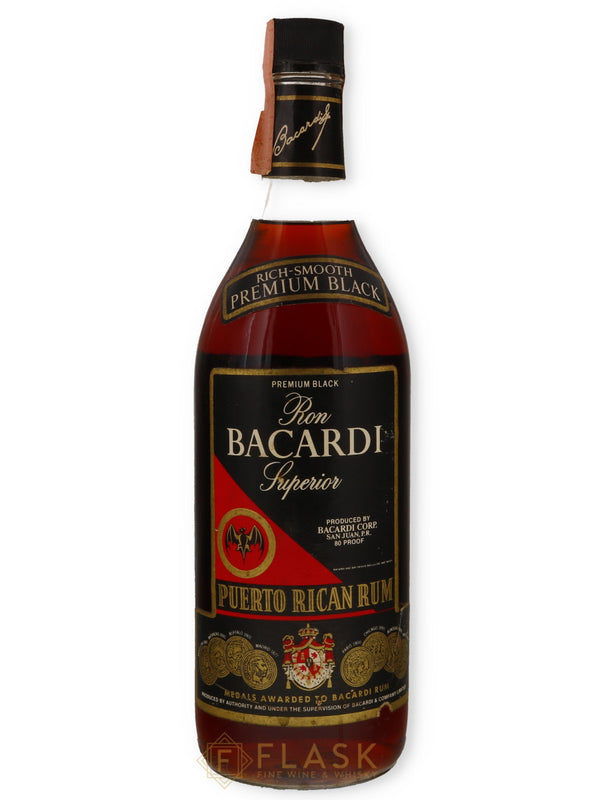 Ron Bacardi Premium Black Vintage Rum 1987 1 Liter - Flask Fine Wine & Whisky