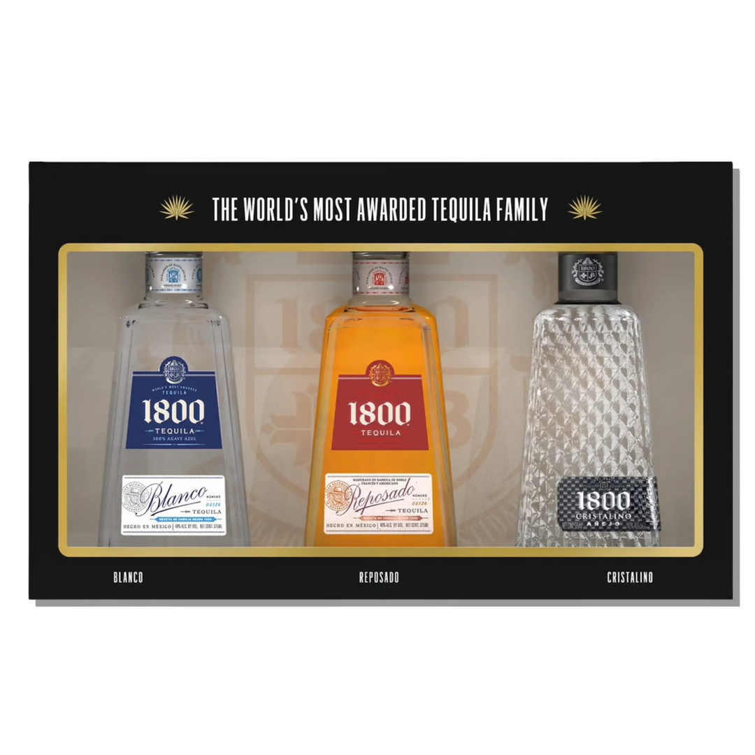 1800 Tequila Variety Three Pack - Blanco 375ml, Reposado 375ml, Cristalino 375ml - Flask Fine Wine & Whisky
