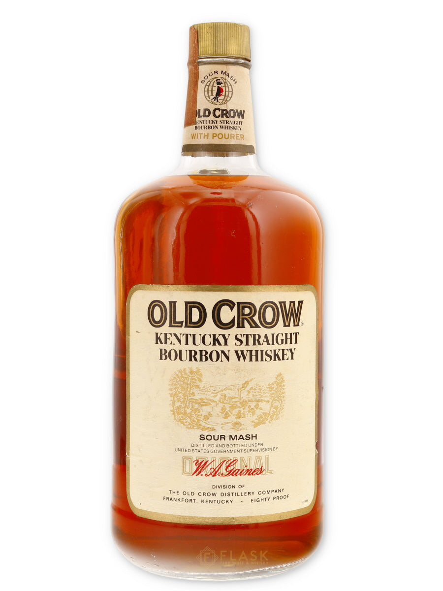 Old Crow Kentucky Straight Bourbon Vintage 1970s MAGNUM - Flask Fine Wine & Whisky