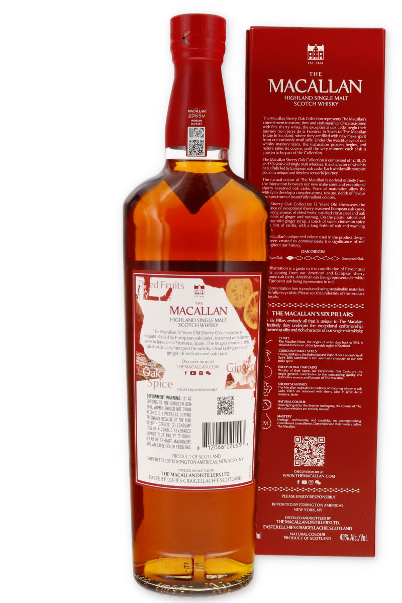 ウイスキー The Macallan 12 Year Old Single Malt Macallan 12 Year Old Sherry Cask Single Malt | Single Malt Scotch