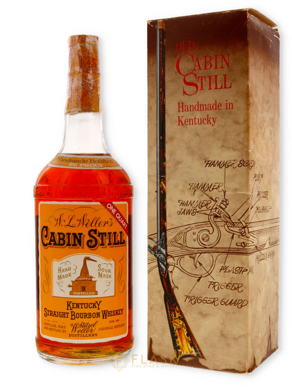 Weller Cabin Still Bourbon Full Quart 1960s / Stitzel Weller Gift Box - Flask Fine Wine & Whisky