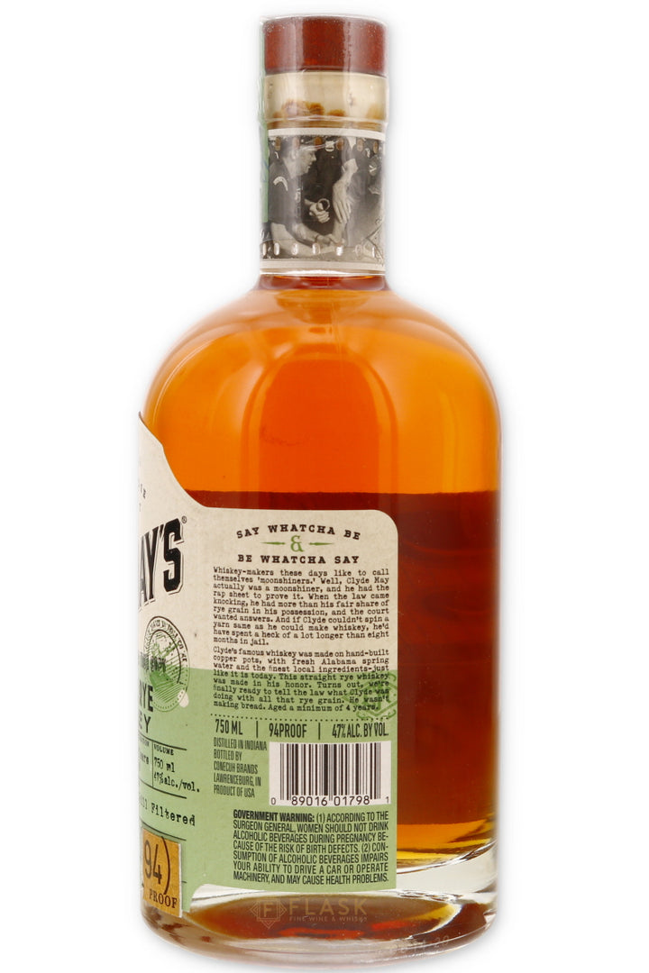 Clyde Mays Straight Rye Whiskey 94 proof - Flask Fine Wine & Whisky