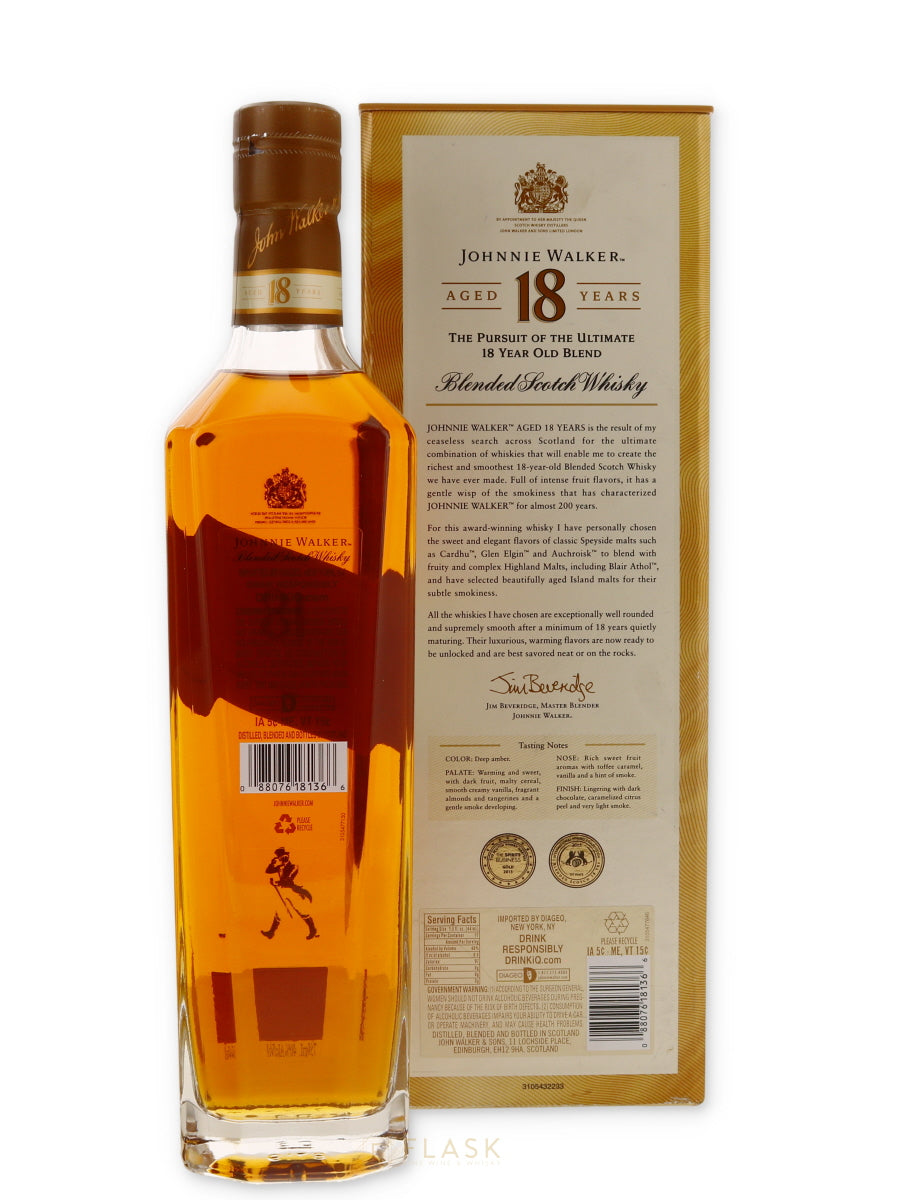 Johnnie Walker Ultimate 18 | Blended Scotch Whisky | Flask Wines