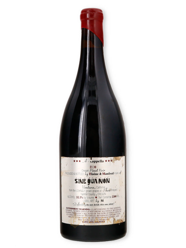 Sine Qua Non A - Cappella  Pinot Noir 2000 1.5 Liter / Magnum - Flask Fine Wine & Whisky