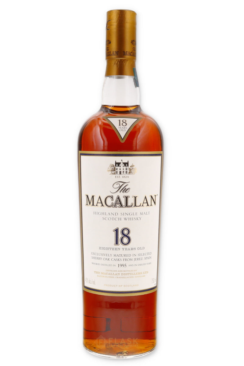 Macallan 18 Year Old Single Malt 1995 - Flask Fine Wine & Whisky