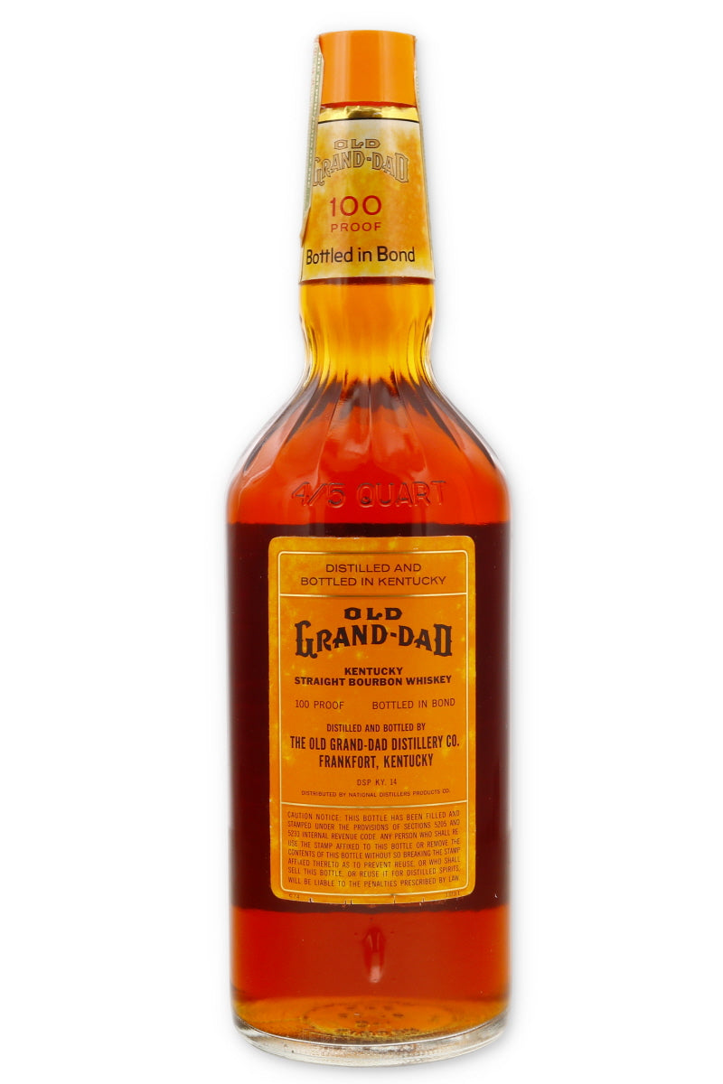 Old Grand Dad Bourbon 1969 100 Proof Bottled in Bond  4/5 Quart