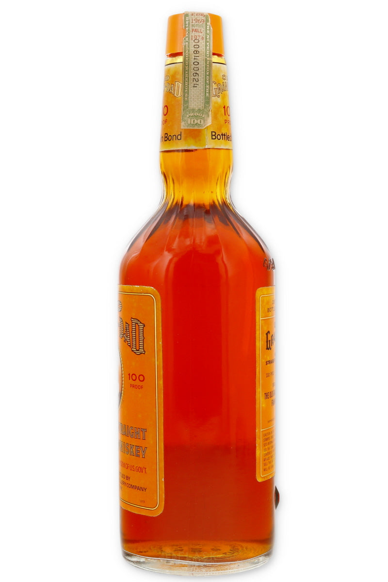 Old Grand Dad Bourbon 1969 100 Proof Bottled in Bond 4/5 Quart - Flask