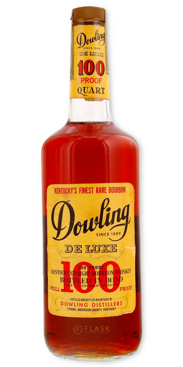 JTS Brown Distillery Dowling Deluxe Bottled in Bond Bourbon 1968 Full Quart - Flask Fine Wine & Whisky