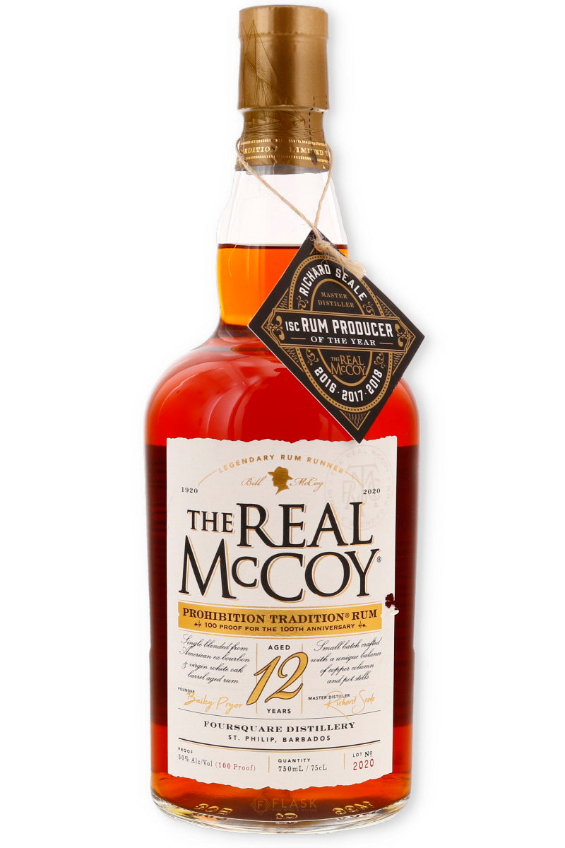 Real McCoy Prohibition Tradition 12 Year Old Blended Rum (Foursquare) - Flask Fine Wine & Whisky