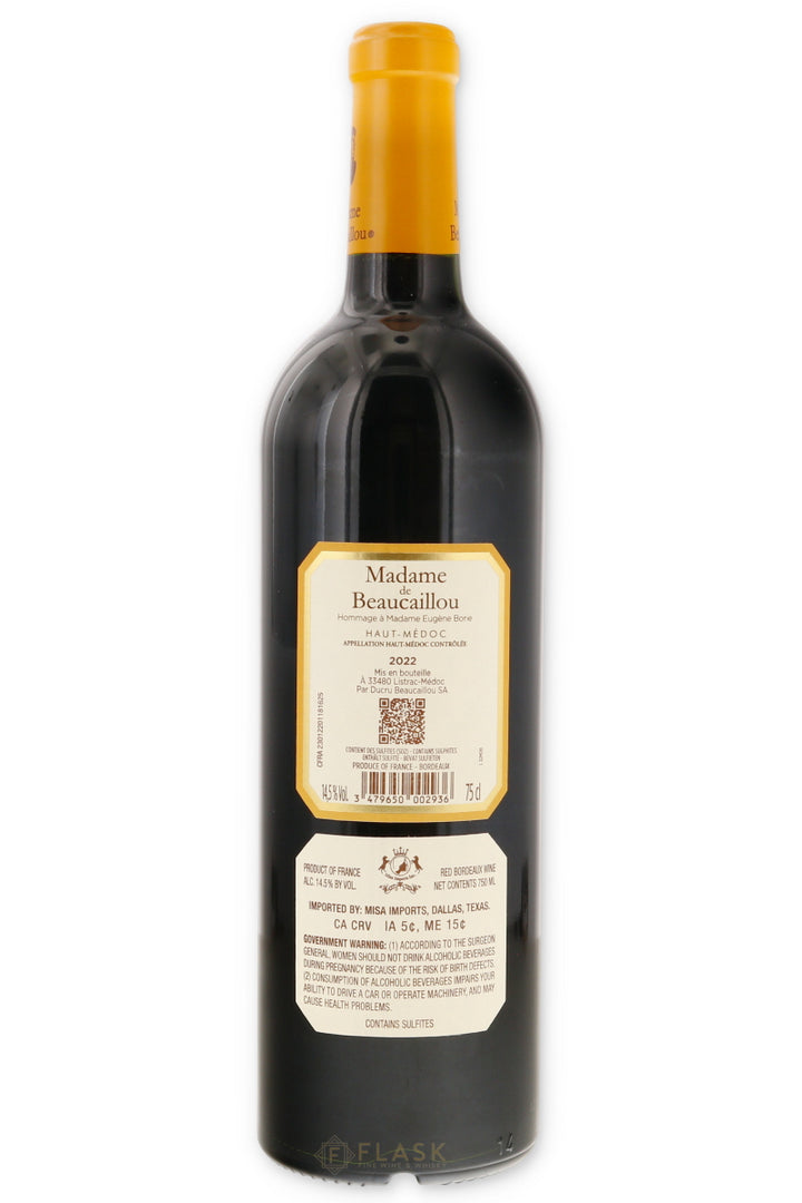 Chateau Ducru Beaucaillou Madame De Beaucaillou Haut Medoc 2022