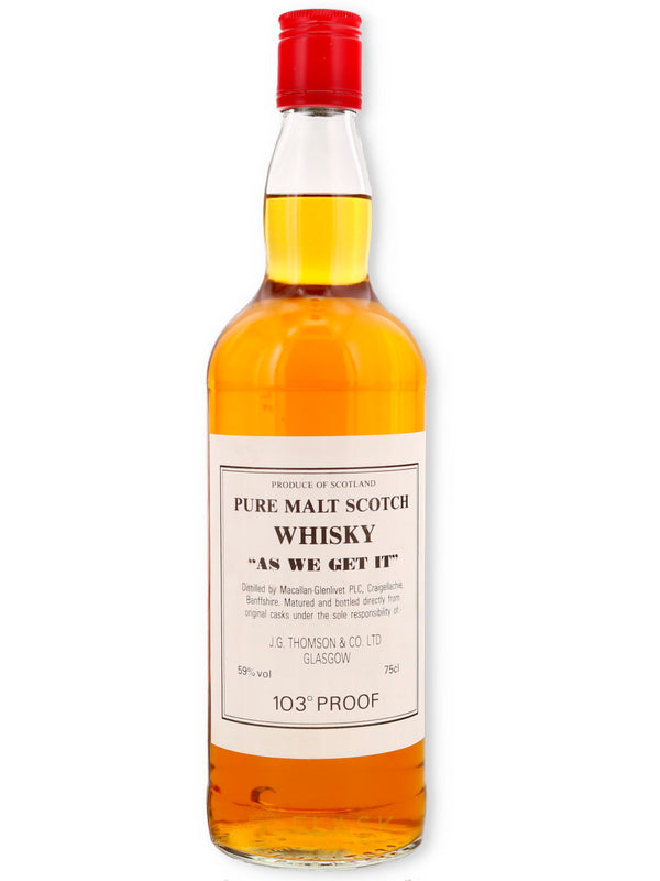 Macallan As We Get It 103 Proof JG Thomson 1980s - Flask Fine Wine & Whisky