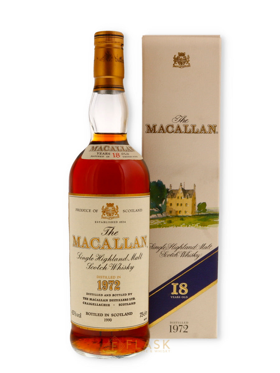 Macallan 18 Year Old Single Malt 1972 - Flask Fine Wine & Whisky