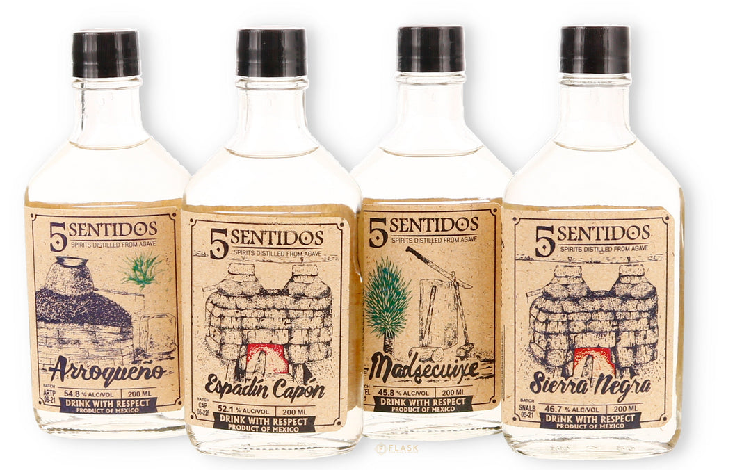 5 Sentidos Rainbow Pack 4x200ml (1ea Sierra Negra, Madrecuixe, Espadin Capon, Arroqueno)