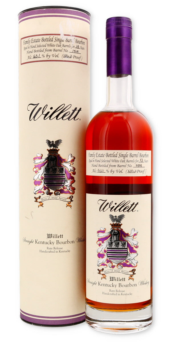 Willett Family Estate Single Barrel Bourbon 13 Year Old #1414 126.2 Proof [With Tube] - Flask Fine Wine & Whisky