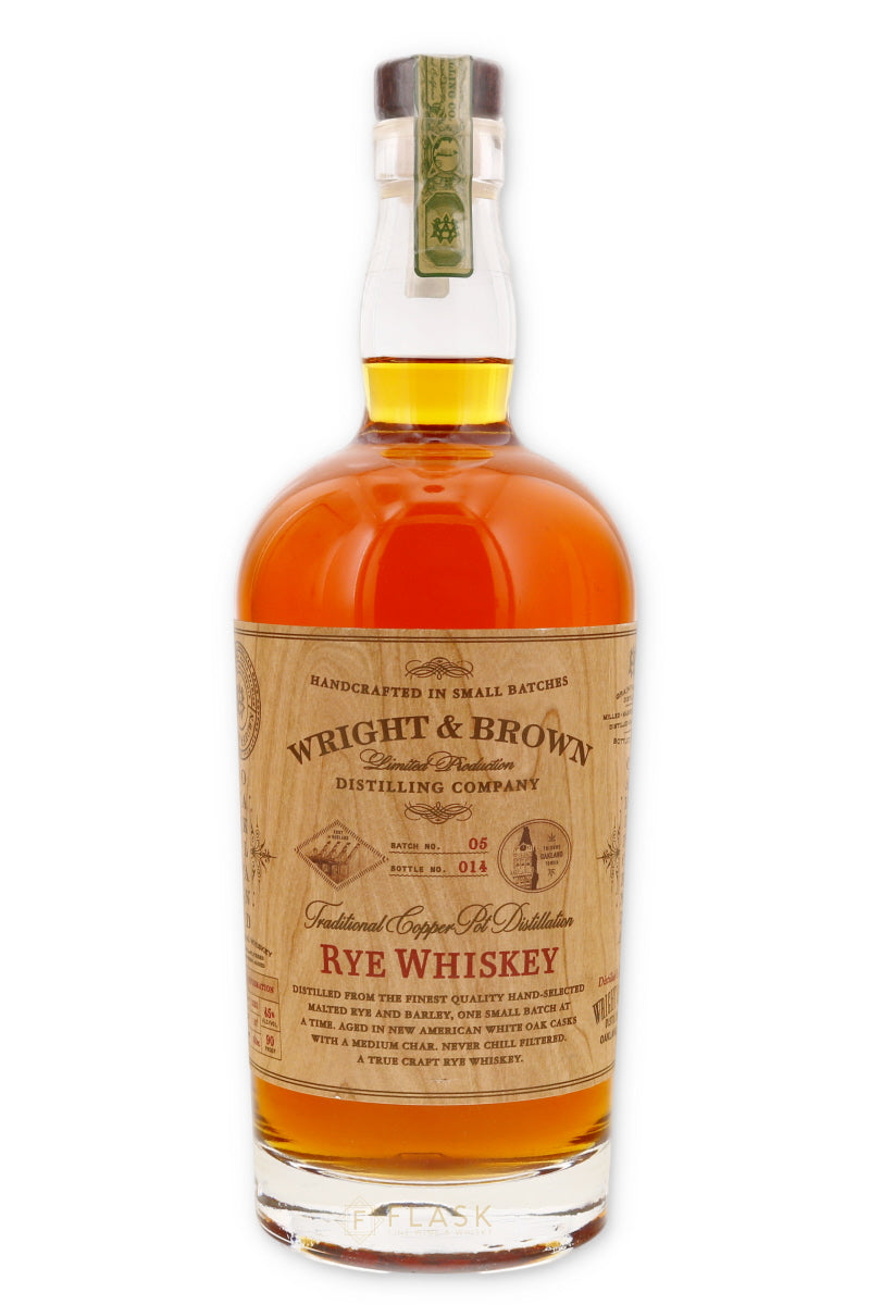 Wright & Brown Rye 750ml - Flask Fine Wine & Whisky