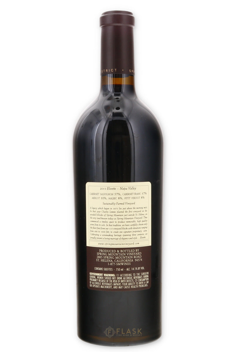Spring Mountain Elivette Napa Valley Red Wine 2013 | Napa Valley