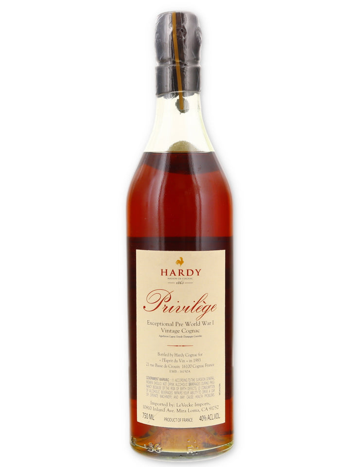 Hardy Privilege Reserve du Prince Grand Fine Champagne Cognac 750ml - Flask Fine Wine & Whisky