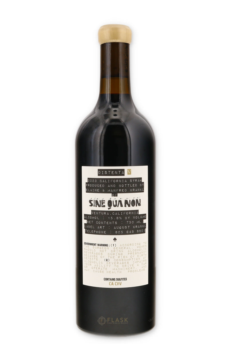 Sine Qua Non Syrah Distenta V 2023 - Flask Fine Wine & Whisky