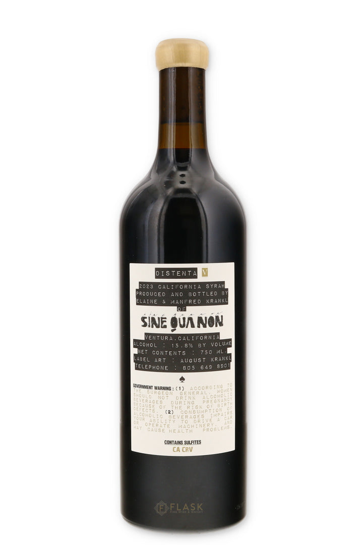 Sine Qua Non Syrah Distenta V 2023 - Flask Fine Wine & Whisky