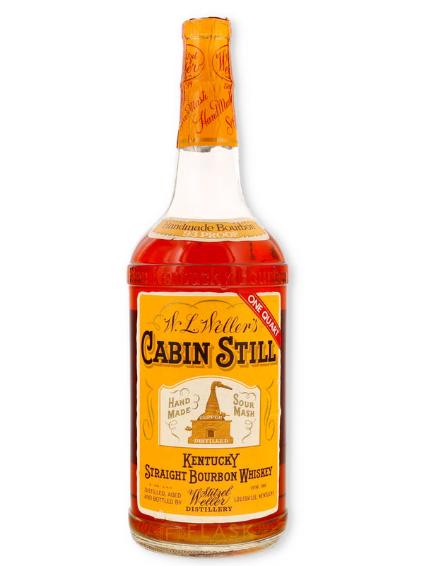 Weller Cabin Still Year Old Bourbon 1960s / Stitzel-Weller 93 Proof 1 Quart - Flask Fine Wine & Whisky