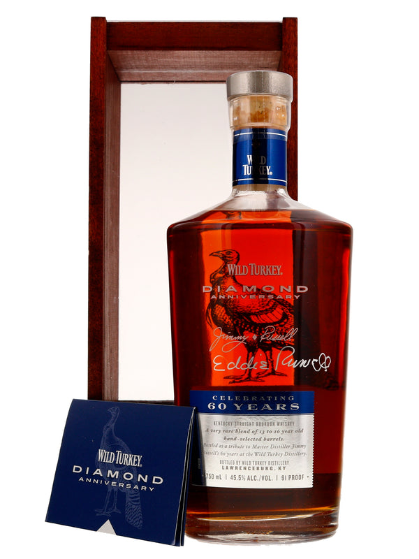 Wild Turkey Diamond Anniversary Bourbon Autographed Eddie Russell - Flask Fine Wine & Whisky