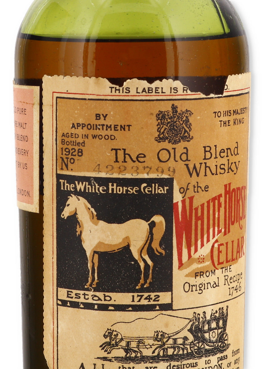 White Horse The Old Blend Whisky Vintage Bottled in 1928 - Flask