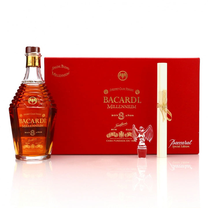 Bacardi  Millennium 8 Year Old Rum in Baccarat Decanter - Flask Fine Wine & Whisky