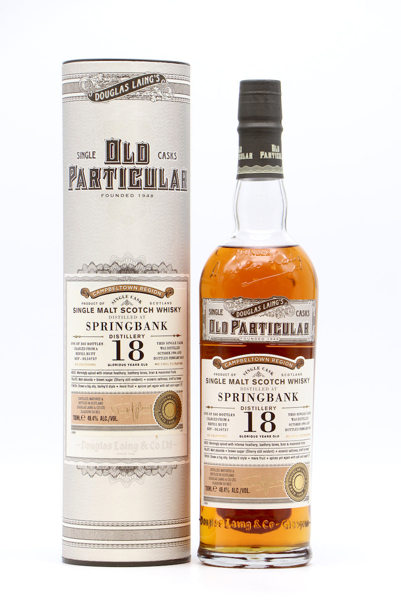 Springbank 1996 18 Year Old Old Particular Single Cask Refill Butt