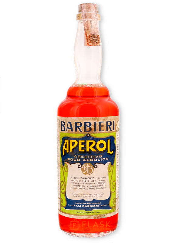 Aperol Barbieri Vintage Bottled 1960s 1 Liter