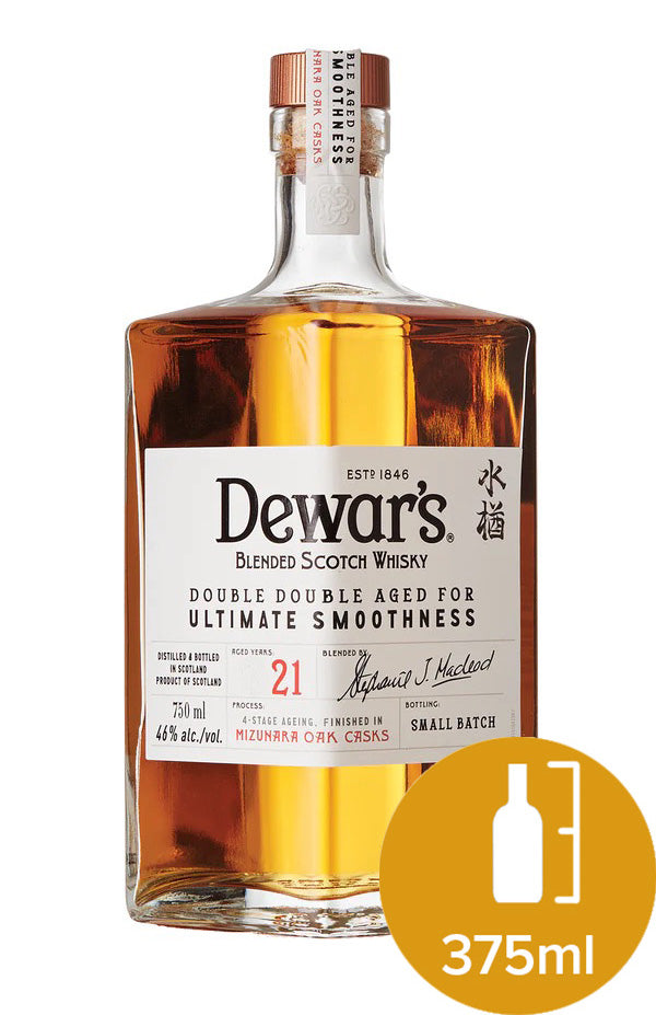 Dewar's Double Double 21 year old Mizunara Oak Scotch Whisky 375ml - Flask Fine Wine & Whisky