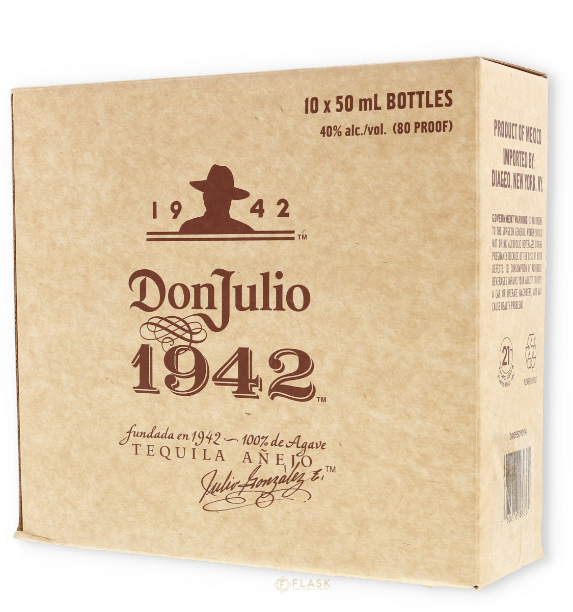 Bundle of 6 empty don julio 1942 sold collectible bottles with boxes