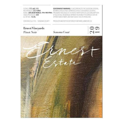 Ernest Vineyards 2019 Pinot Noir Cleary Freestone Ranch Sonoma Coast - Flask Fine Wine & Whisky