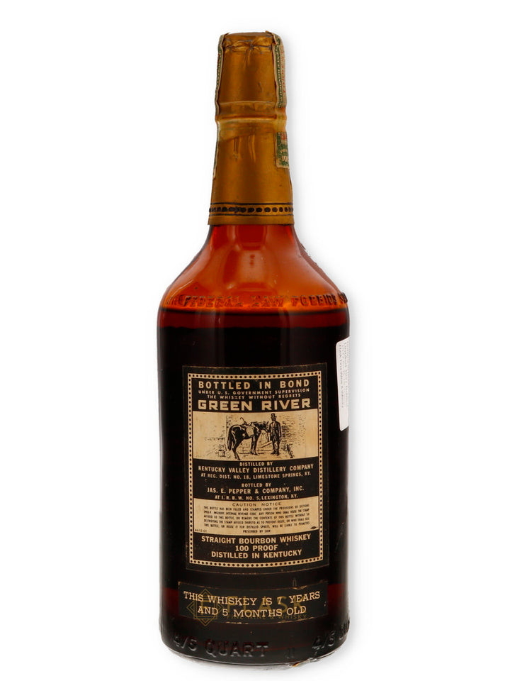 Green River Bourbon Bottled in Bond Distilled 1937 Bottled 1944 DSP-18 James E. Pepper 7 year old - Flask Fine Wine & Whisky