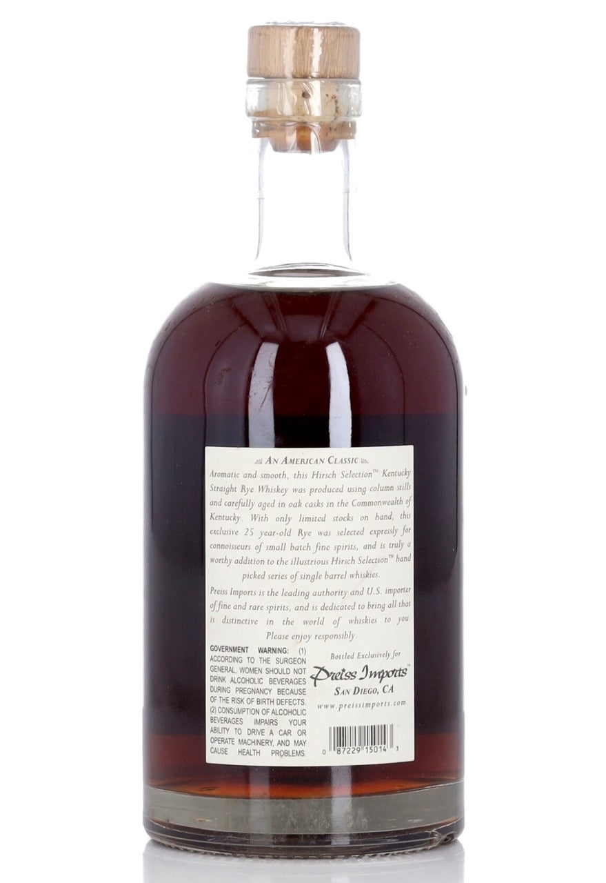 Hirsch Selection 25 year old Kentucky Straight Rye Whiskey 92 Proof