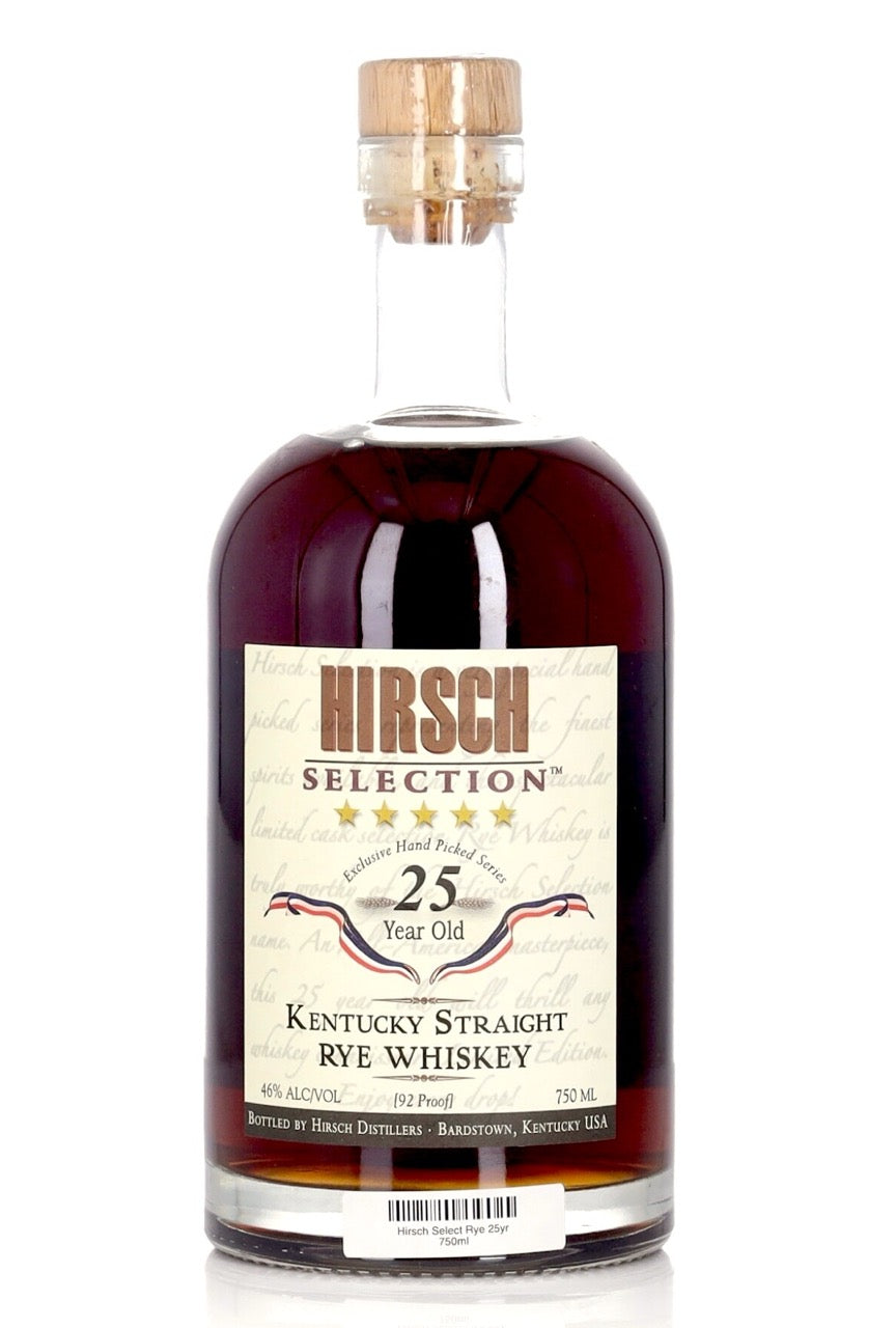 Hirsch Selection 25 year old Kentucky Straight Rye Whiskey 92 Proof