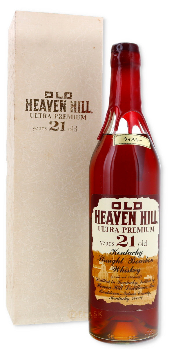 Old Heaven Hill Ultra Premium 21 Year Old Kentucky Bourbon 1990s Red Wax [Original Box] - Flask Fine Wine & Whisky