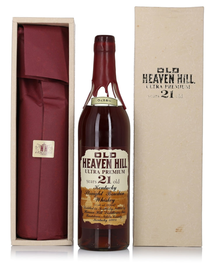 Old Heaven Hill Ultra Premium 21 Year Old Kentucky Bourbon 1990s Red Wax [Original Box]