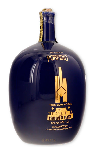 ポルフィディオ ブルーアガベ TEQUILA表記 旧ボトル Porfidio Reposado Blue Ceramic Bottle Tequila 1 Liter - Flask