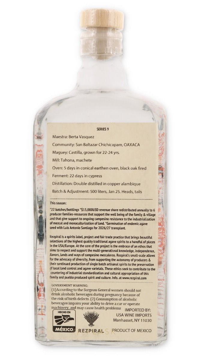Rezpiral Series 9 Castilla de maestra Berta Vasquez 750ml